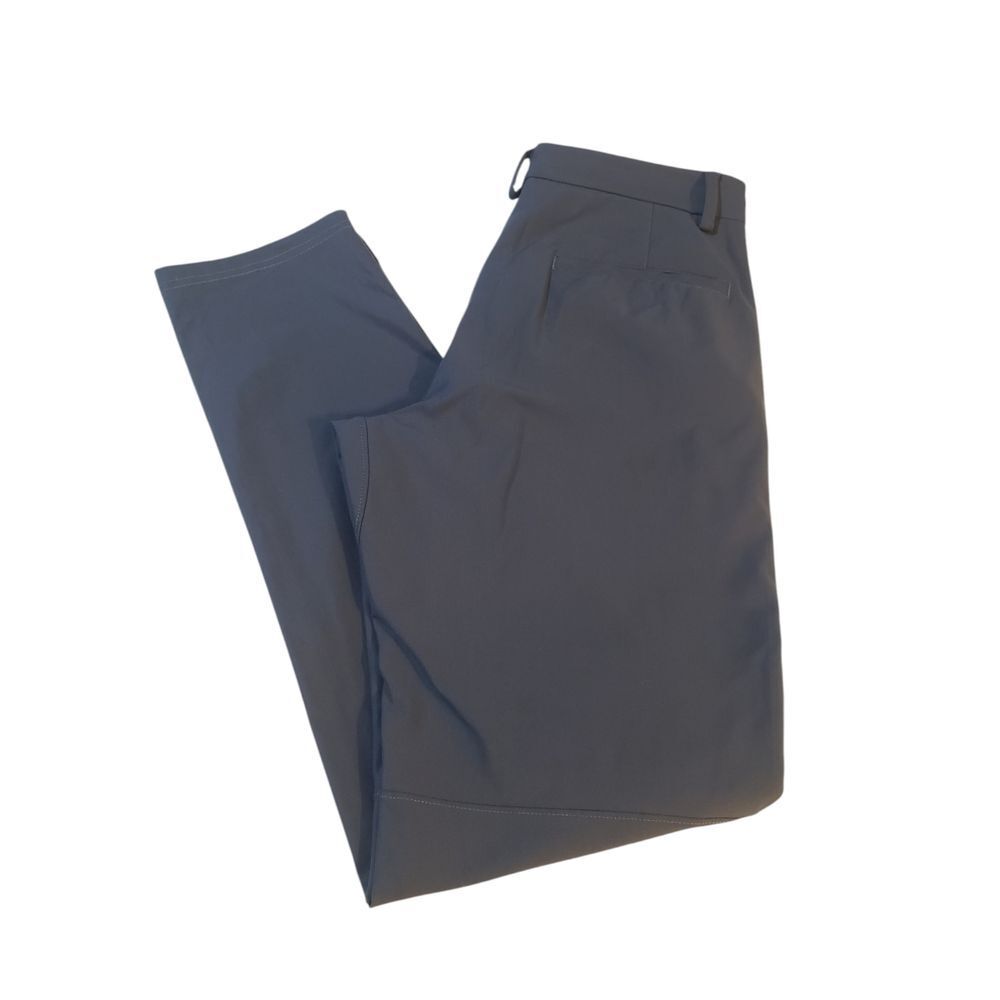 AHA Active Mens Slim Chino Pants Gray 30 Flat Front Slash Pockets‎ Mid Rise